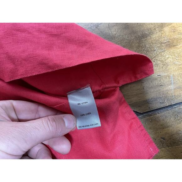 John Mark Blouse Women's Pink Linen - Wire Collar - Bell Sleeve - Size Small - Picture 10 of 11